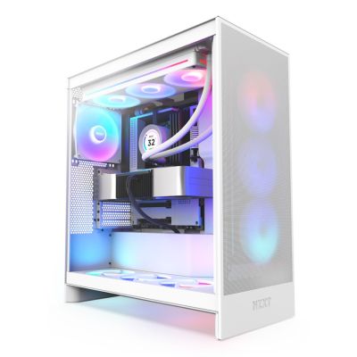 7. NZXT H7 FLOW RGB MIDI TOWER CASE WITH WINDOW WHITE (2024)