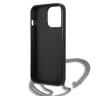 7. Karl Lagerfeld Leather Textured and Chain Case for iPhone 13 Pro Max 6.7" - Black