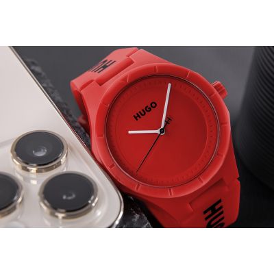 2. HUGO Lit For Him Red Men's Watch 1530346 + BOX