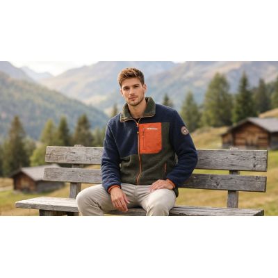 3. Men’s Fleece Jacket Geographical Norway TARLEY NAVY DB MEN 0124 (WZ8069H/GN-NAVY)