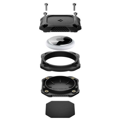 6. Spigen Tough Armor 4-Pack Case for Apple AirTag 1/2 - Black