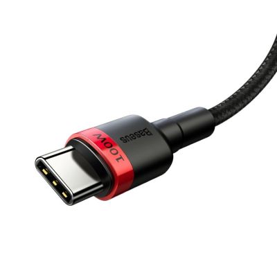 3. Baseus CATKLF-AL91 USB-C - USB-C PD QC cable 100W 5A 480Mb/s 2m - black and red