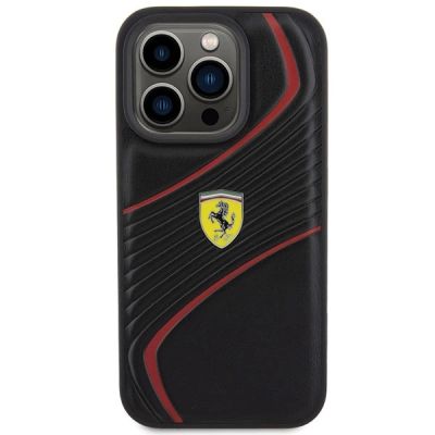 3. Ferrari Twist Metal Logo case for iPhone 15 Pro - black