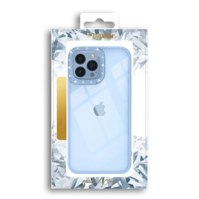5. Kingxbar Sparkle Series case iPhone 13 Pro with crystals back cover blue