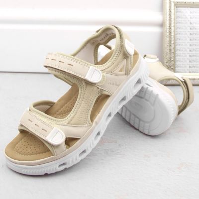 7. Rieker W RKR691 comfortable velcro sandals beige