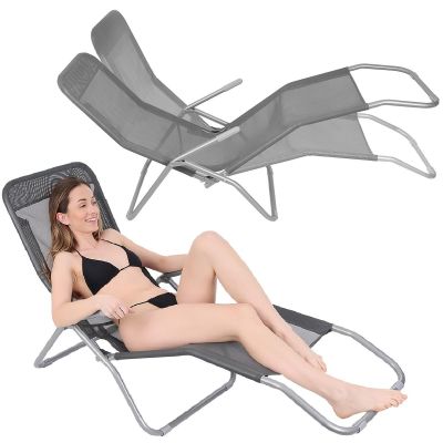2. GRAVITY FOLDING CHAIR LAZZY DARK GREY ENERO CAMP