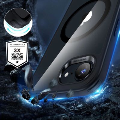 4. ESR Classic Hybrid Halolock MagSafe Case for iPhone 16e / 17e - Transparent-Black
