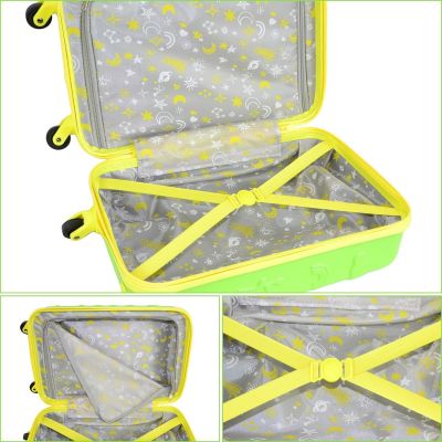 10. PROWORLD KID CABIN TRAVEL SUITCASE 18 INCHES - GREEN (DINO)