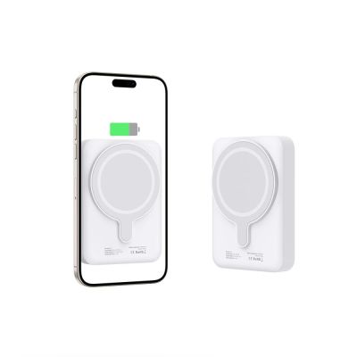 3. Tech-Protect LifeMag PB11 Powerbank with MagSafe 10000mAh 15W USB-C port - white + USB-C cable