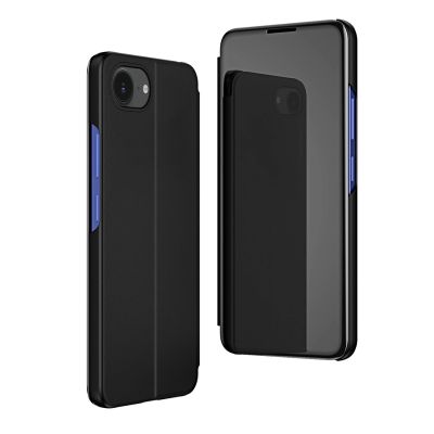 2. Clear View Case for iPhone 16e / 17e Flip Cover - Black
