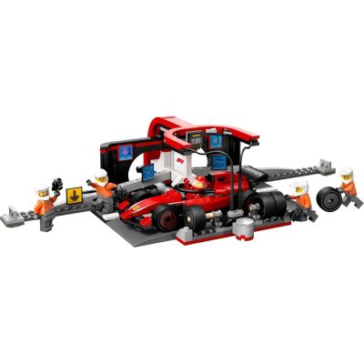 3. LEGO CITY 60443 F1 Pit Stop and Mechanics with Ferrari Car