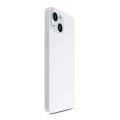 7. 3mk Hardy Silicone MagCase for iPhone 15 - white and silver