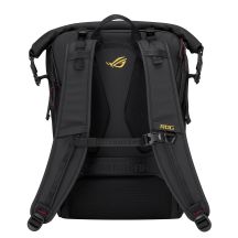 ASUS ROG SLASH Backpack Edition 20 Roll-Up Backpack Black Polyester, Waxed Leather (Pull Up)