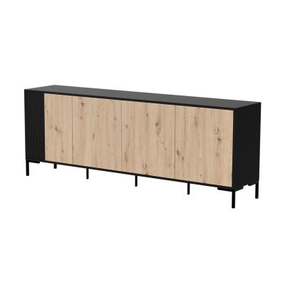 MERCI chest of drawers 200x40x74 black/artisan oak