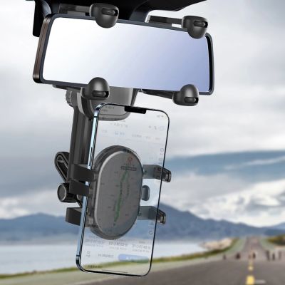 11. Car Phone Holder for Rearview Mirror - Black