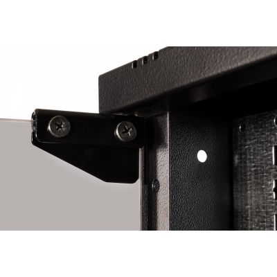 9. 19" 12U wall-mounted network cabinet, SOHO PRO 595 x 540 x 400 mm, glass door, black, unassembled, 60 kg