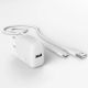 4. Puro PROLITE 10W USB-A wall charger + USB-A - USB-C cable 1.2m - white