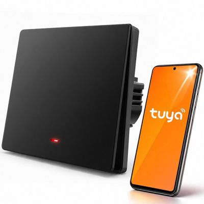 QOLTEC LIGHT ON/OFF SWITCH | 1-CHANNEL | WI-FI | TIMER | TUYA | BLACK