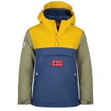 Trollkids Kids Kirkenes Anorak Waterproof Rain Jacket Yellow/Blue (322-703)