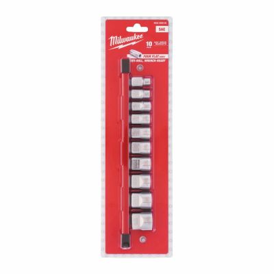 MILWAUKEE SOCKET SET 10 pcs 3/8" IMPERIAL
