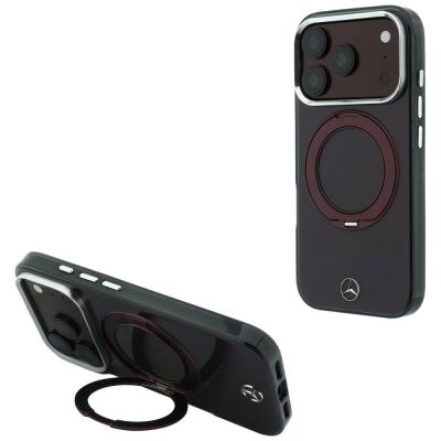 Mercedes Ring Stand Iconic Logo MagSafe case for iPhone 18 Pro / 17 Pro - burgundy