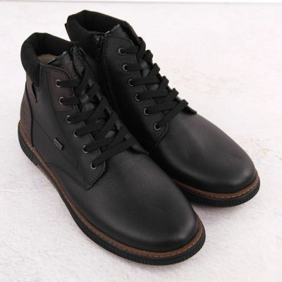 29. Men’s Black Waterproof Leather Boots with Warm Lining Rieker B3343-00