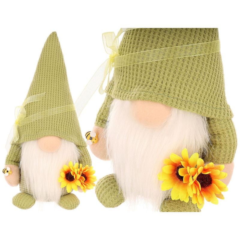 Gnome gnome 20cm green with sunflower spring decoration