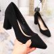 14. Sergio Leone W SK403A black suede pumps on a block heel