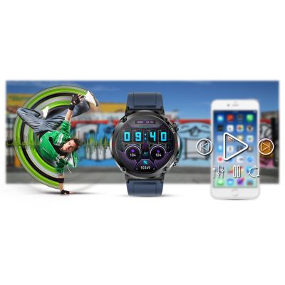 17. Gravity GT21-5 Smartwatch + Navy Blue Silicone Strap