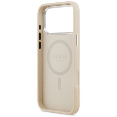 7. Guess Triangle Logo MagSafe Case for iPhone 17 Pro - Beige