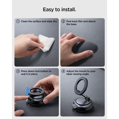 13. Spigen STK100 VacuumLock MagSafe Car Mount – Black