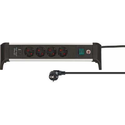8. Power strip Brennenstuhl Steckdosenleiste ALU-Office-Line 4gn. 1.8m USB