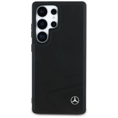 3. Mercedes Leather Horizontal Debossed Curves MagSafe Case for Samsung Galaxy S25 Ultra - Black