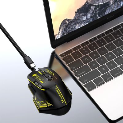 11. Wozinsky WMGB-1181 Wireless Optical Gaming Mouse 3200 DPI with Built-in Battery and Backlight - Black and Yellow