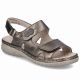 4. Women's leather sandals with Velcro, metallic brown, Rieker 60462-90