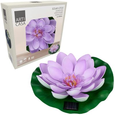 SOLAR LAMP WATER LILY 18CM VIOLET