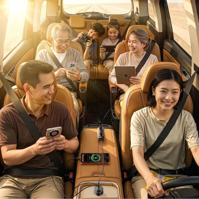 9. ORICO ChargeClip 90W 2A4C Back Clip Multi-Port Car Charger