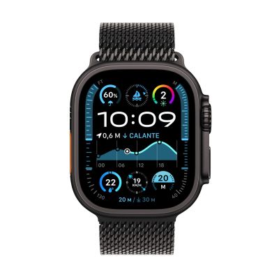 2. Apple Watch Ultra 2 GPS + Cellular 49mm Titanium Case with Black Titanium Milanese Strap - M
