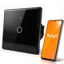 QOLTEC LIGHT ON/OFF SWITCH | TOUCH 1-CHANNEL | WI-FI | TIMER | TUYA | BLACK