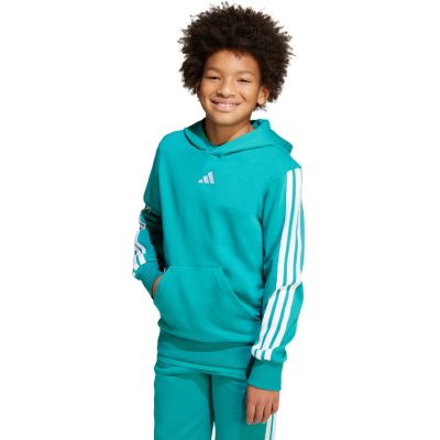 6. adidas 3 Stripes Fleece Hoodie 225 Turquoise JN2417