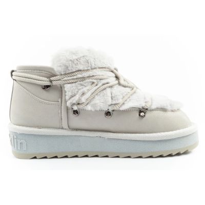 4. D.Franklin women's winter snow boots, fashionable fur lining, gray