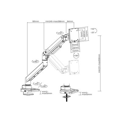 7. Equip Desk Mount 17"-49"/1TFT Gas Spring 20Kg Retail