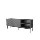 ABETO TV cabinet on a black steel frame 150x42x60 graphite/glossy graphite