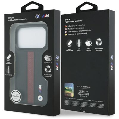 8. BMW M Perforated Stripe Logo MagSafe Case for iPhone 17 Pro - Red