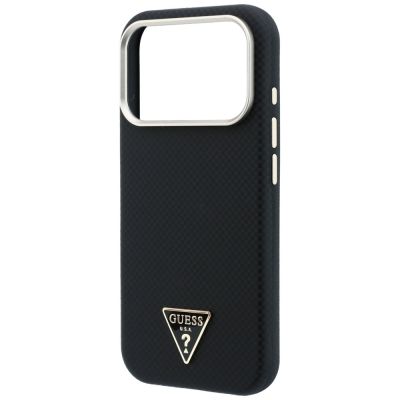 6. Guess Kevlar Triangle Logo MagSafe Case for iPhone 17 Pro / 18 Pro - Black