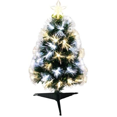 5. DECORATIVE FIBER OPTIC CHRISTMAS TREE WARM COOL WHITE 60CM