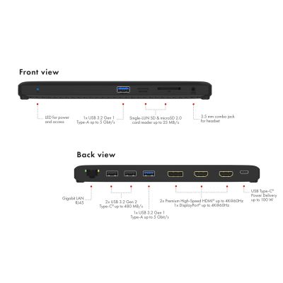 3. IcyBox USB Type-C Docking Station mit dreifach Videoausgabe