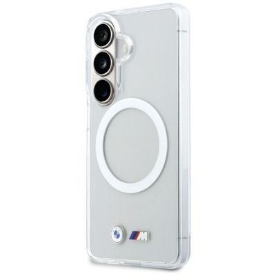 2. BMW IML Shockproof Metal Logo MagSafe Case for Samsung Galaxy S26 - Transparent