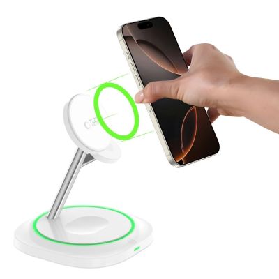 7. Tech-Protect QI15W-A46 3in1 Magnetic MagSafe Inductive Charger - White