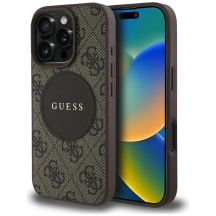 Guess 4G Circle Classic Logo MagSafe case for iPhone 16 Pro Max - brown